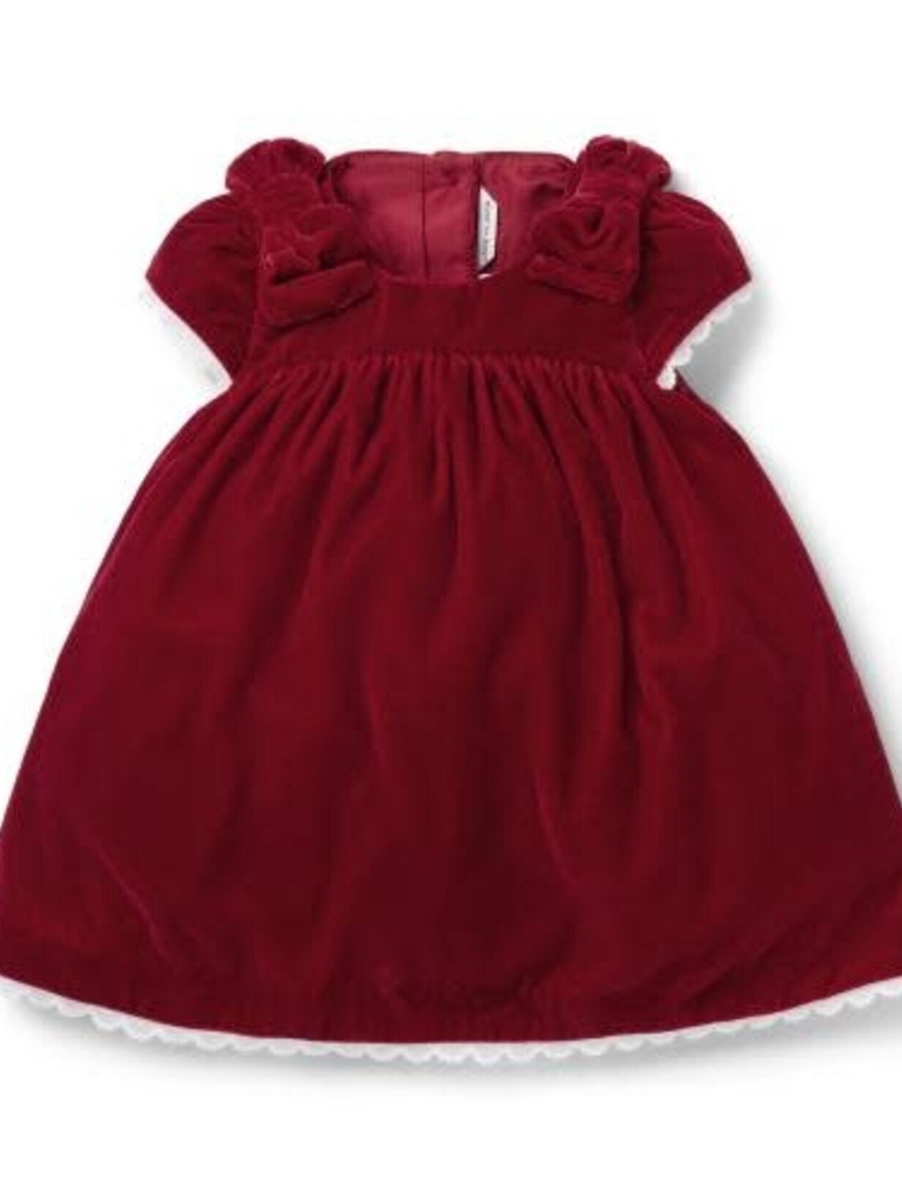 NWT Janie and Jack Red Velvet Bow-Accent Dress